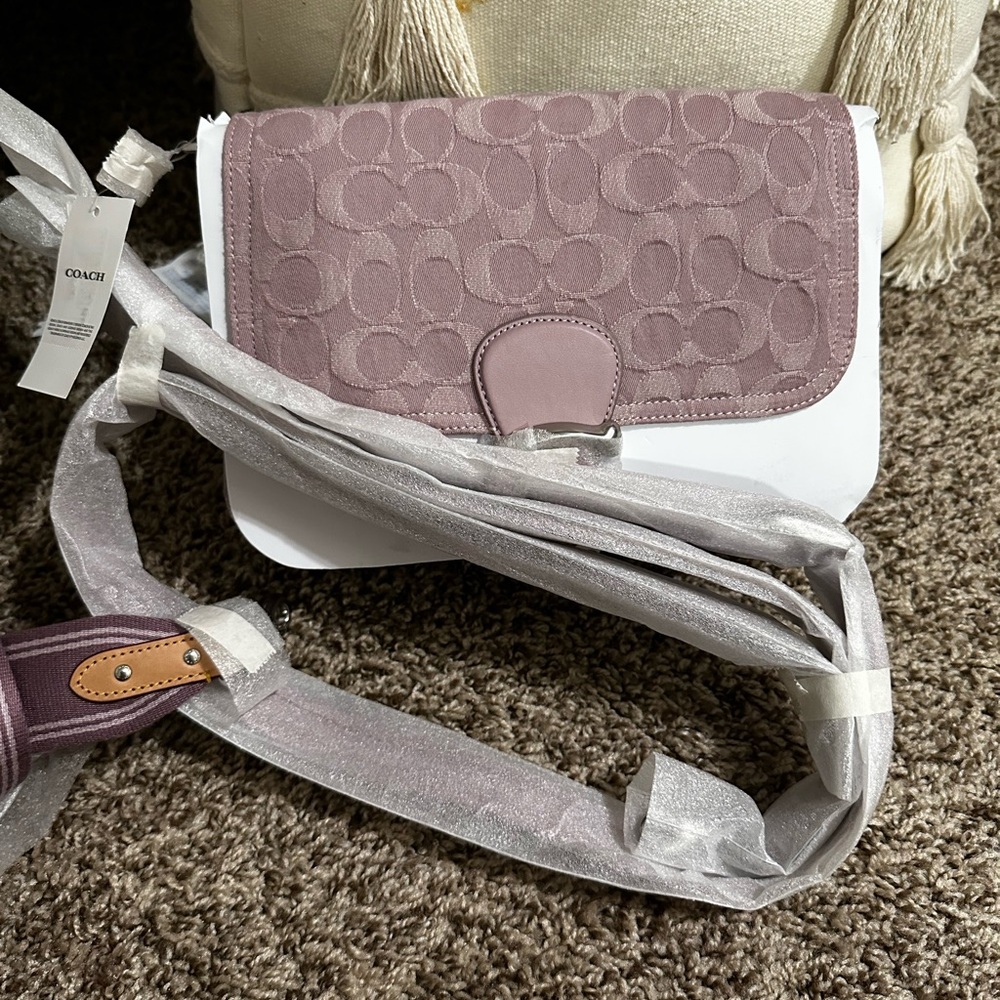 Coach Pink and White Crossbody Bag